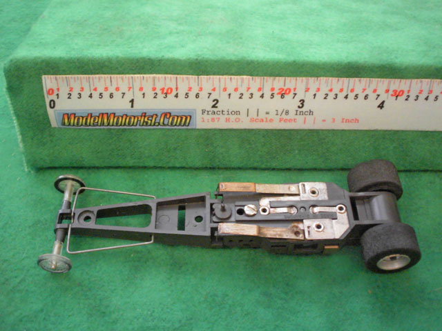 Bottom view of Aurora AFX Specialty HO Slot Car Chassis