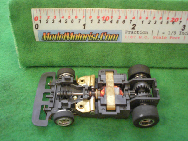 Top view of Aurora Speed-Steer A HO Slotless Car Chassis