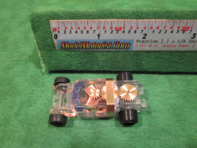 Top view of Dash T 2.0 Transparent ABS HO Slot Car Chassis
