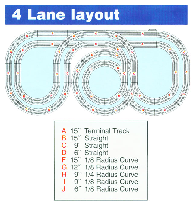 4 Lane Common Track HO Layout 31