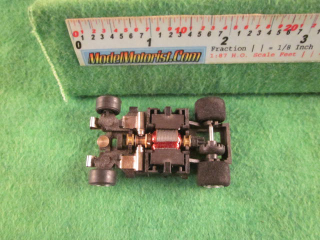 Top view of Bauer 60's HO Slot Car Chassis