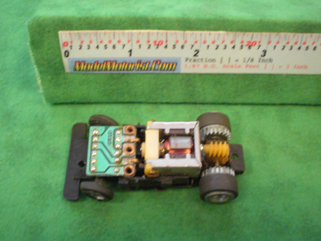 Top view of Ideal Jam HO Slotless Car Chassis