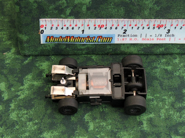 Bottom view of Marchon 90 MR1 Racing HO Slot Car Chassis