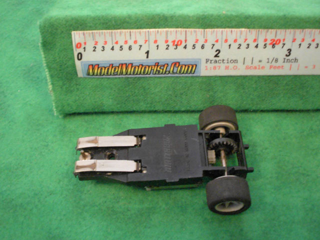 Bottom view of Matchbox HO Slot Car Chassis