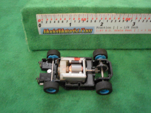 Top view of Tyco HP-7 HO Slot Car Chassis